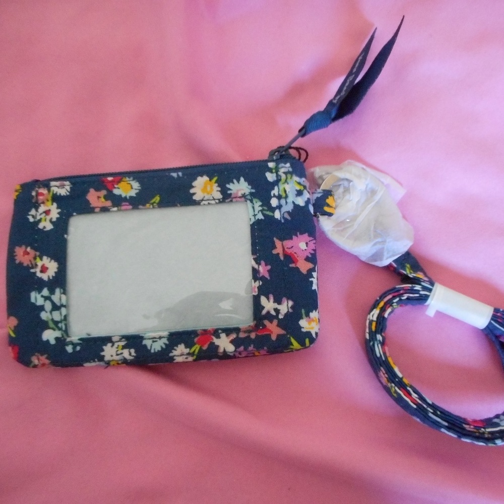 NEW ~ Vera Bradley Lanyard and Zip ID Case ~ Scattered Wildflowers ~ NWT